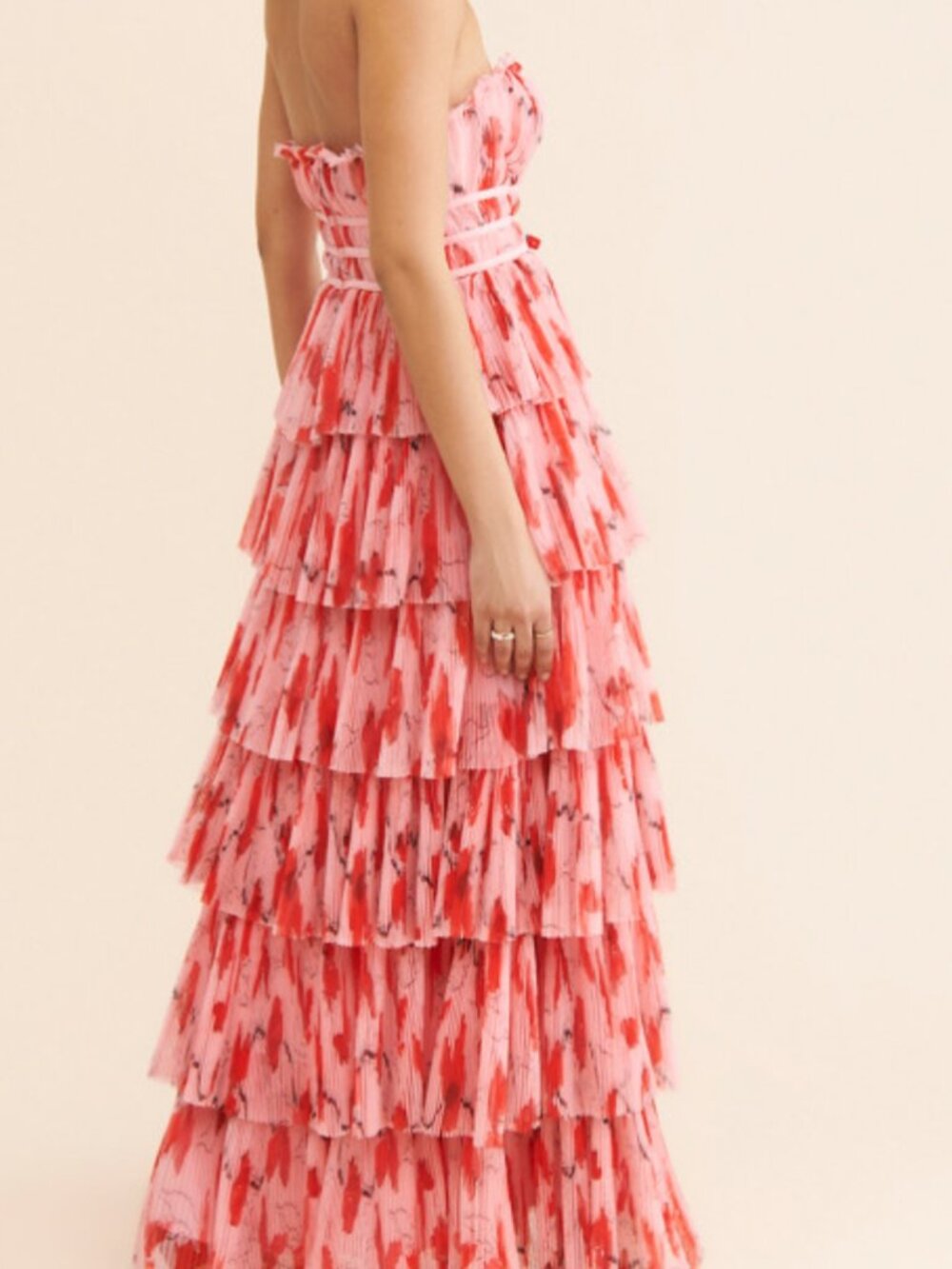 new ANTHROPOLOGIE HUTCH MONACO tiered chiffon maxi dress 6 - Picture 4 of 5